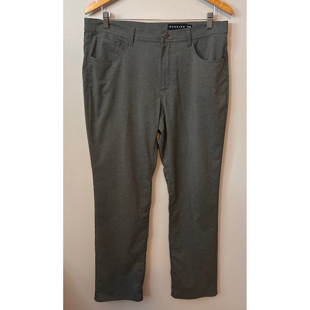 Dunning‎ Pants Mens 36x29 Gray Lightweight Stretch Athletic Casual Golf Trousers